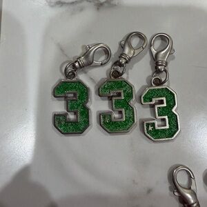 Golden Goose Number 3 Charm Bright Green Enamel